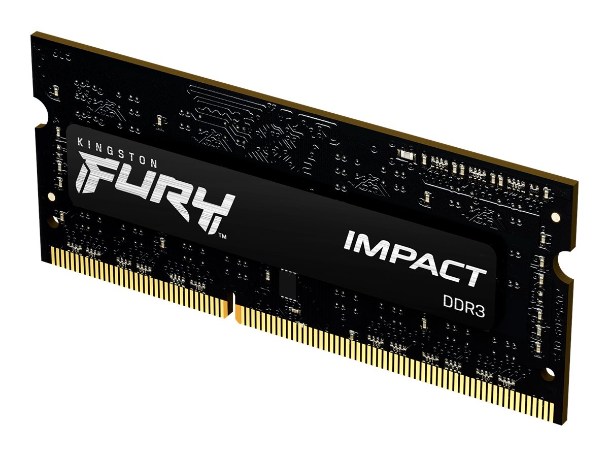 Kingston FURY Impact - DDR3L - kit - 8 Go: 2 x 4 Go - SO DIMM 204 broches - 1866 MHz / PC3L-14900 - CL11 - 1.35 / 1.5 V - mémoire sans tampon - non ECC - noir - KF318LS11IBK2/8 - Mémoire pour ordinateur portable