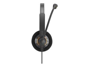 EPOS IMPACT SC 60 USB ML - Micro-casque - sur-oreille - filaire - USB - noir avec des reflets orange - 1000551 - Écouteurs