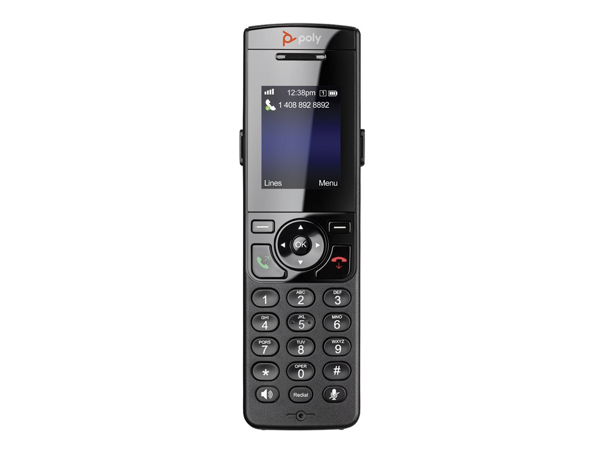 Poly VVX D230 - Extension du combiné sans fil avec ID d'appelant/appel en instance - DECT - (conférence) à trois capacité d'appel - SIP, SDP - 8 lignes - 8 lignes - noir - 89B48AA#ABB - Téléphones sans fil