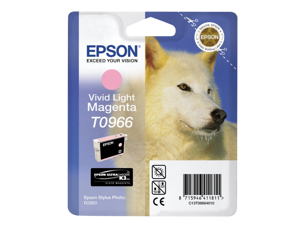 Epson T0966 - 11.4 ml - Magenta vif clair - original - blister - cartouche d'encre - pour Stylus Photo R2880 - C13T09664010 - Cartouches d'imprimante