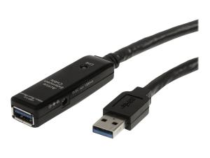 StarTech.com Câble d'extension USB 3.0 actif 10 m - M/F - Rallonge de câble USB - USB type A (M) pour USB type A (F) - USB 3.0 - 10 m - actif - noir - pour P/N: PEXUSB3S42V, PEXUSB3S44V, S352BU33HR, SVA5H2NEUA, USB3SAA3MBK - USB3AAEXT10M - Câbles USB