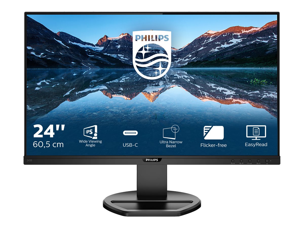 Philips B Line 243B9 - Écran LED - 24" (24" visualisable) - 1920 x 1080 Full HD (1080p) @ 75 Hz - IPS - 250 cd/m² - 1000:1 - 4 ms - HDMI, VGA, DisplayPort, USB-C - haut-parleurs - texture noire - 243B9/00 - Écrans d'ordinateur