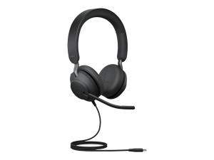 Jabra Evolve2 40 SE UC Stereo - Micro-casque - sur-oreille - filaire - USB-C - isolation acoustique - Optimisé pour la CU - 24189-989-889 - Écouteurs