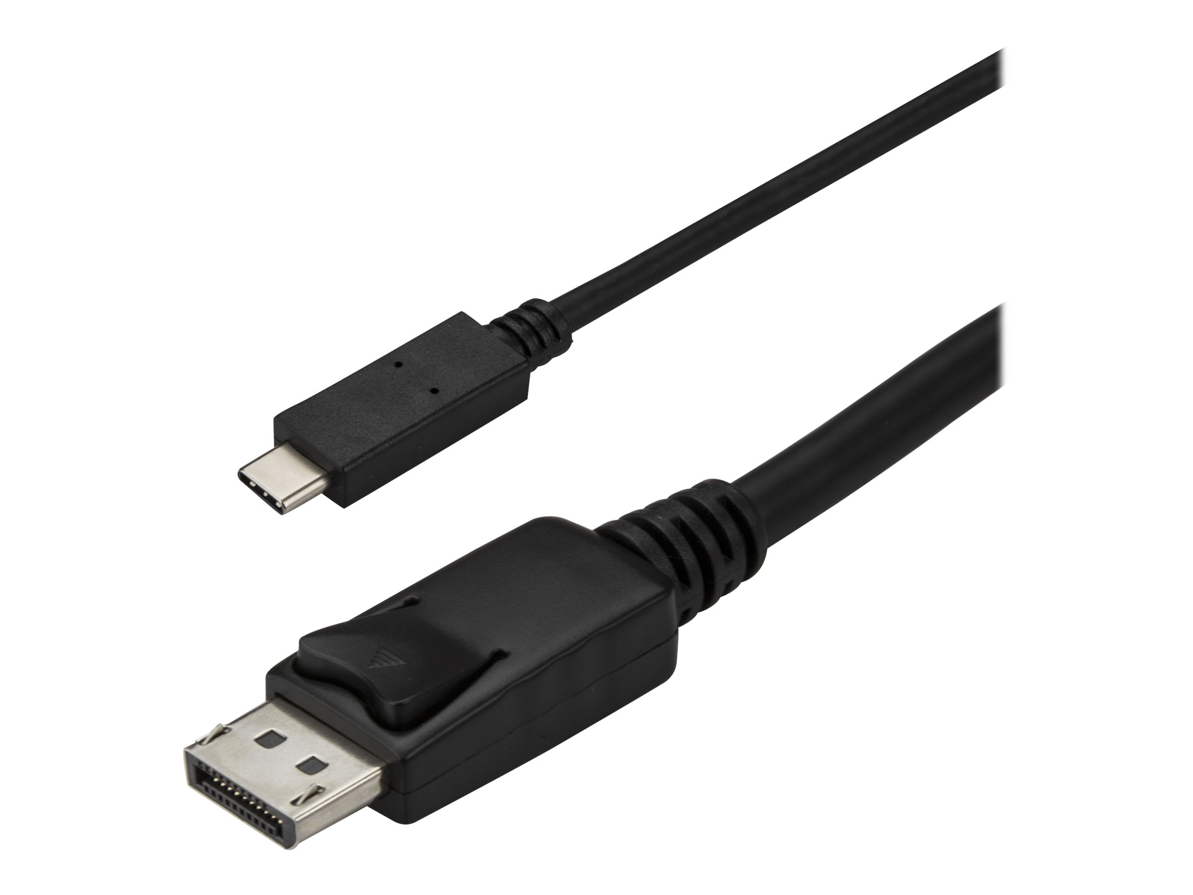 StarTech.com 3ft/1m USB C to DisplayPort 1.2 Cable 4K 60Hz, USB-C to DisplayPort Adapter Cable HBR2, USB Type-C DP Alt Mode to DP Monitor Video Cable, Compatible with Thunderbolt 3, Black - USB-C Male to DP Male (CDP2DPMM1MB) - Câble DisplayPort - 24 pin USB-C (M) pour DisplayPort (M) - Displayport 1.2/Thunderbolt 3 - 1 m - support pour 4K60Hz (3840 x 2160) - noir - pour P/N: TB33A1C, TB3DK2DPM2, TB3DKDPMAW, TB3DKDPMAWUE, TB3DOCK2DPPD, TB3DOCK2DPPU - CDP2DPMM1MB - Câbles vidéo