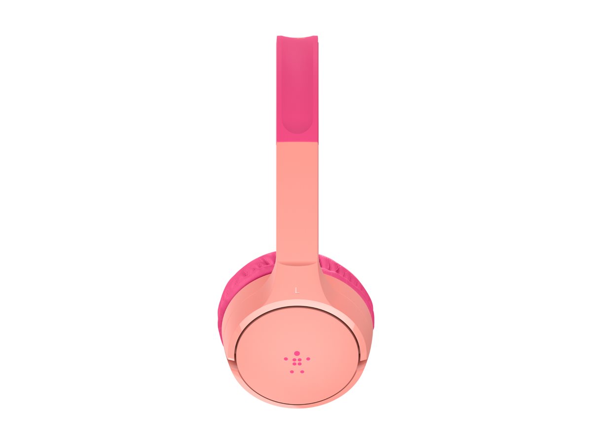 Belkin SoundForm Mini - Écouteurs avec micro - sur-oreille - Bluetooth - sans fil - jack 3,5mm - rose - AUD002BTPK - Écouteurs