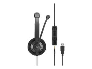 EPOS SC 75 USB MS - Micro-casque - sur-oreille - filaire - USB, jack 3,5mm - noir - 1000635 - Écouteurs