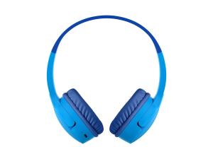 Belkin SoundForm Mini - Écouteurs avec micro - sur-oreille - Bluetooth - sans fil, filaire - jack 3,5mm - bleu - AUD002BTBLV3 - Écouteurs