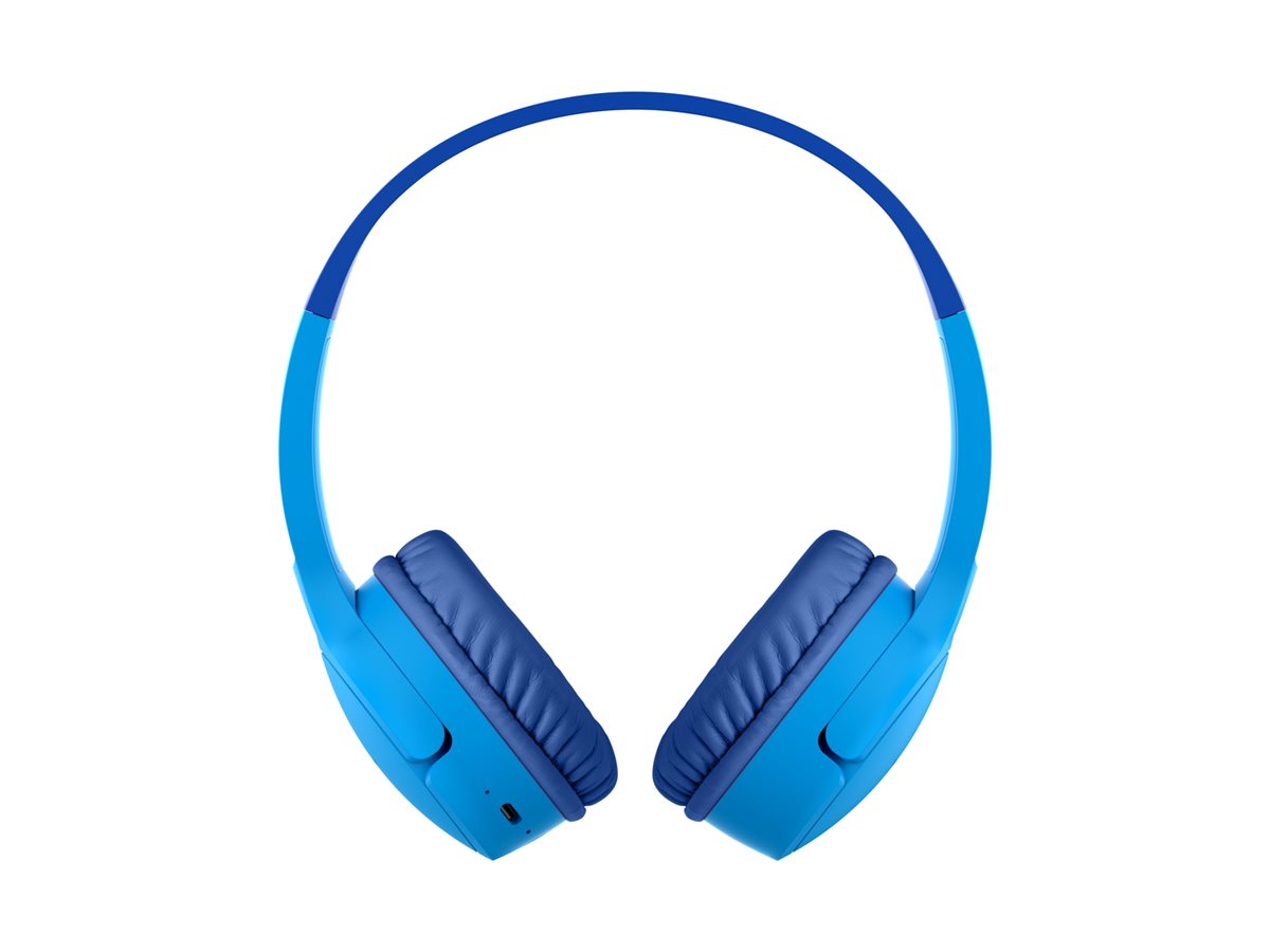 Belkin SoundForm Mini - Écouteurs avec micro - sur-oreille - Bluetooth - sans fil, filaire - jack 3,5mm - bleu - AUD002BTBLV3 - Écouteurs