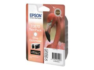 Epson T0870 - Pack de 2 - 11.4 ml - brillant - original - blister - cartouche d'économie d'encre - pour Stylus Photo R1900 - C13T08704010 - Cartouches d'encre Epson