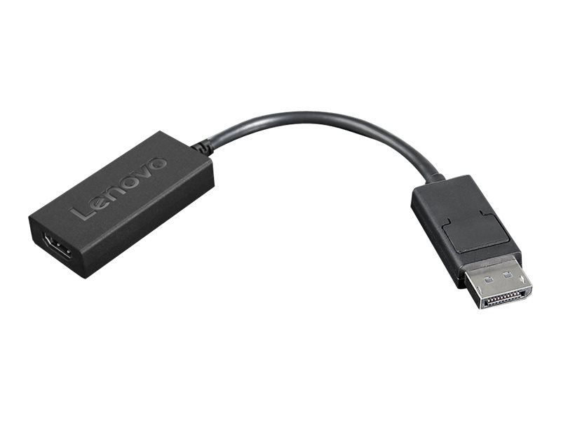 Lenovo - Adaptateur vidéo - DisplayPort mâle pour HDMI femelle - 22.5 cm - noir - support 4K - 4X90R61023 - Accessoires pour téléviseurs