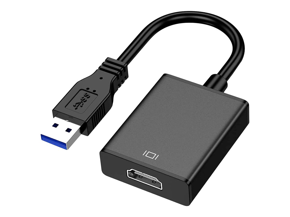 DLH - Adaptateur vidéo - USB type A mâle pour HDMI femelle - 20 cm - noir - support 1080p - DY-TU4991 - Accessoires pour téléviseurs