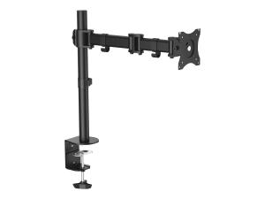 StarTech.com Desk Mount Monitor Arm for up to 34" VESA Compatible Displays, Articulating Pole Mount with Single Monitor Arm, Ergonomic Height Adjustable, Desk Clamp or Grommet, Black - Small Footprint Design (ARMPIVOTB) - Bras réglable - pour Écran LCD - acier - Taille d'écran : 34" - pour P/N: ARMSTSLG - ARMPIVOTB - Accessoires pour écran