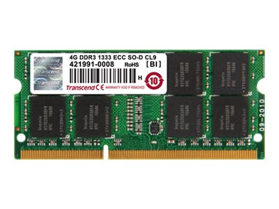 Transcend - DDR3L - module - 8 Go - SO DIMM 204 broches - 1600 MHz / PC3L-12800 - CL11 - 1.35 V - mémoire sans tampon - ECC - pour SUPERMICRO X10SLV - TS1GSK72W6H - Mémoire pour ordinateur portable