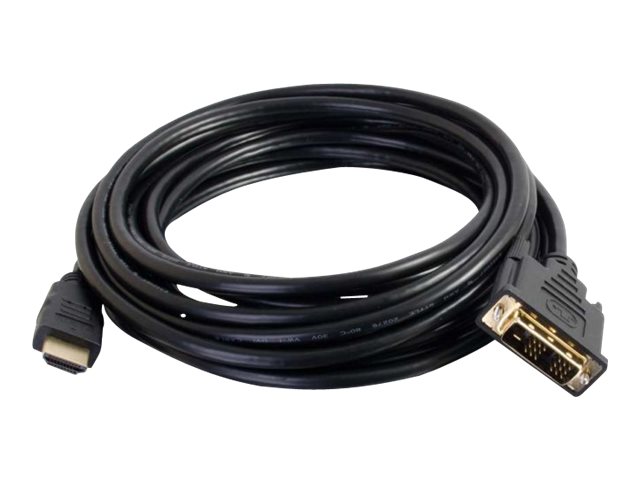 C2G 3m HDMI to DVI Adapter Cable - DVI-D Digital Video Cable - Câble adaptateur - liaison simple - DVI-D mâle pour HDMI mâle - 3 m - double blindage - noir - 82032 - Câbles HDMI