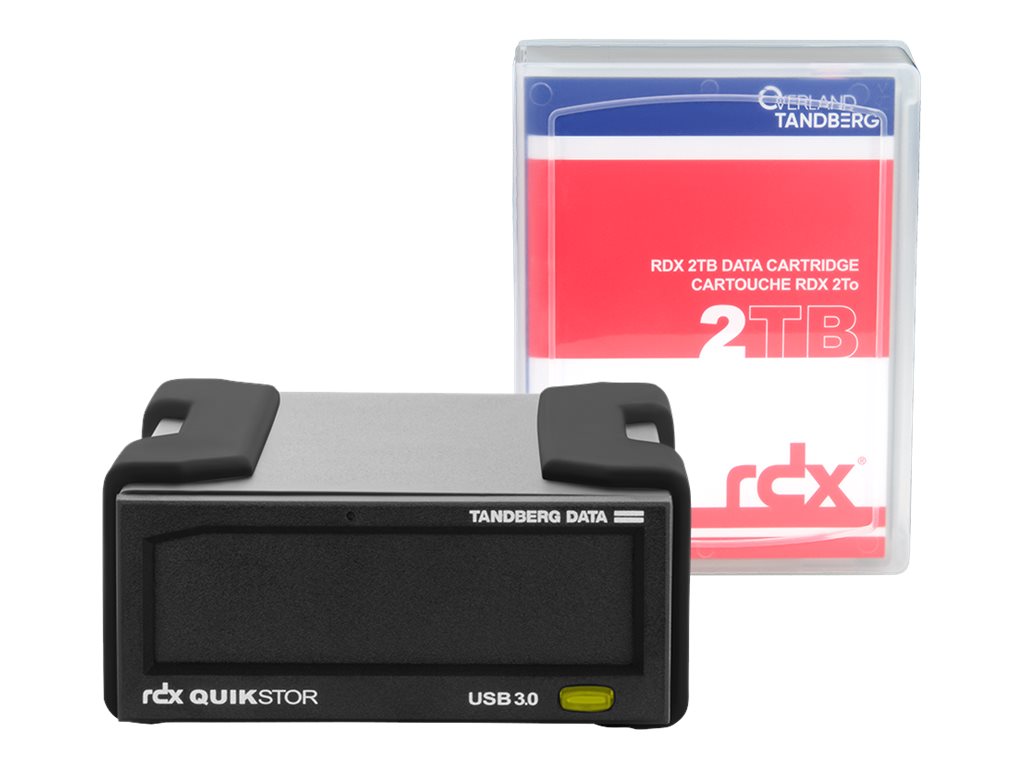 Overland-Tandberg RDX QuikStor - Lecteur de disque - cartouche RDX - SuperSpeed USB 3.0 - externe - noir - avec cartouche 2 TB - 8865-RDX - Disques durs à cassettes de données