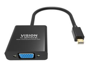 Vision Professional - Adaptateur vidéo - Mini DisplayPort (M) pour HD-15 (VGA) (M) - noir - TC-MDPVGA/BL - Câbles vidéo