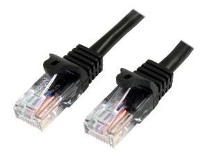 StarTech.com Câble réseau Cat5e UTP sans crochet - 50 cm Noir - Cordon Ethernet RJ45 anti-accroc - Câble patch - Cordon de raccordement - RJ-45 (M) pour RJ-45 (M) - 50 cm - UTP - CAT 5e - sans crochet, bloqué - noir - 45PAT50CMBK - Câbles à paire torsadée