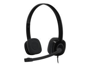 Logitech Stereo H151 - Micro-casque - sur-oreille - filaire - 981-000589 - Écouteurs