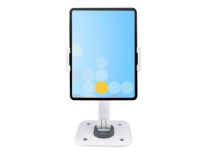 StarTech.com Adjustable Tablet Stand for Desk, Desk/Wall Mountable, Supports Up to 2.2lb, Universal Tablet Stand Holder for Desk, Articulating Tablet Mount with Pivot/Swivel/Rotate - Ergonomic Tablet Stand (ADJ-TABLET-STAND-W) - Pied - pour tablette - aluminium et acier - blanc - Taille d'écran : 4.7"-12.9" - montable sur mur, montrable sur bureau - ADJ-TABLET-STAND-W - Accessoires pour ordinateur portable et tablette