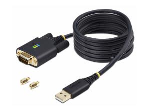 StarTech.com 6.6ft/2m USB to Null Modem Serial Adapter Cable, FTDI, RS232 - Câble USB / série - USB (M) pour DB-9 (M) - 2 m - noir - 1P6FFCN-USB-SERIAL - Câbles USB