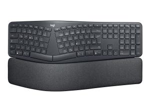 Logitech ERGO K860 Split Keyboard for Business - Clavier - sans fil - Bluetooth LE - Allemand - graphite - 920-010345 - Claviers