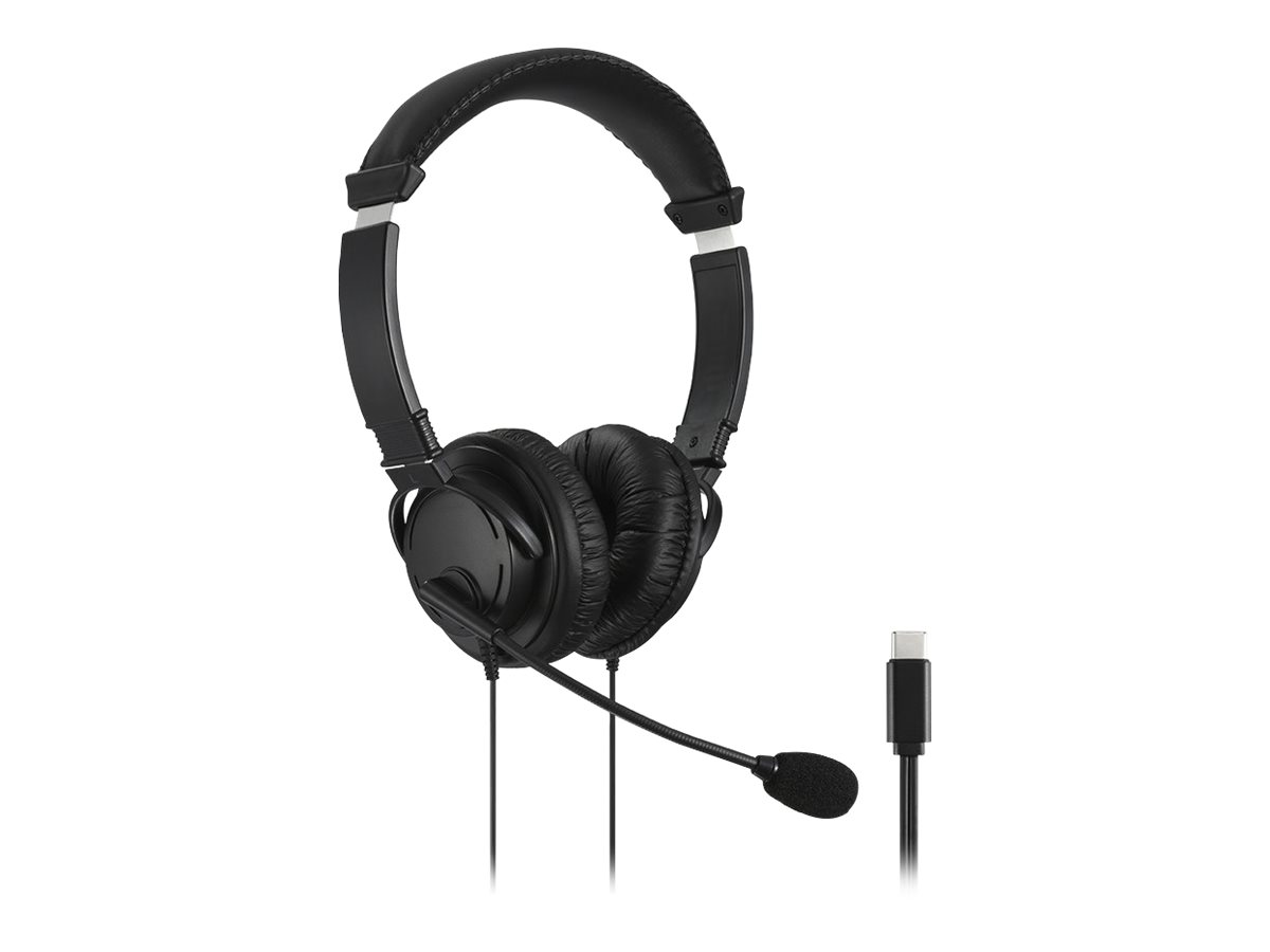 Kensington Hi-Fi USB-C Headphones with Mic - Micro-casque - sur-oreille - filaire - USB-C - noir - K97457WW - Écouteurs