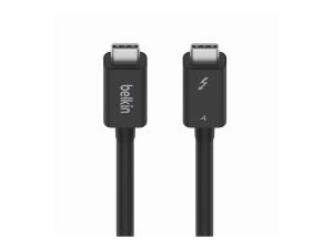 Belkin CONNECT - Câble Thunderbolt - 24 pin USB-C (M) reversible pour 24 pin USB-C (M) reversible - Thunderbolt 4 - 1 m - passif, Alimentation USB (100 W) - pour P/N: INC006TTSGY - INZ003BT1MBK - Câbles spéciaux