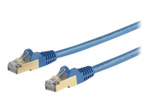 StarTech.com 5m CAT6A Ethernet Cable, 10 Gigabit Shielded Snagless RJ45 100W PoE Patch Cord, CAT 6A 10GbE STP Network Cable w/Strain Relief, Blue, Fluke Tested/UL Certified Wiring/TIA - Category 6A - 26AWG (6ASPAT5MBL) - Cordon de raccordement - RJ-45 (M) pour RJ-45 (M) - 5 m - STP - CAT 6a - moulé, sans crochet - bleu - 6ASPAT5MBL - Câbles à paire torsadée