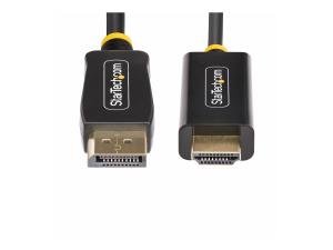 StarTech.com 6.6ft (2m) DisplayPort to HDMI Adapter Cable, 4K 60Hz with HDR, DP to HDMI 2.0b, Active Video Converter, DisplayPort Desktop to HDMI Monitor, M/M - DisplayPort to HDMI Cord (6F-DP-HDMI-4K60-HDR) - Câble adaptateur - DisplayPort mâle pour HDMI mâle - 2 m - noir - support pour 4K60Hz, prise en charge HDR - 6F-DP-HDMI-4K60-HDR - Accessoires pour téléviseurs
