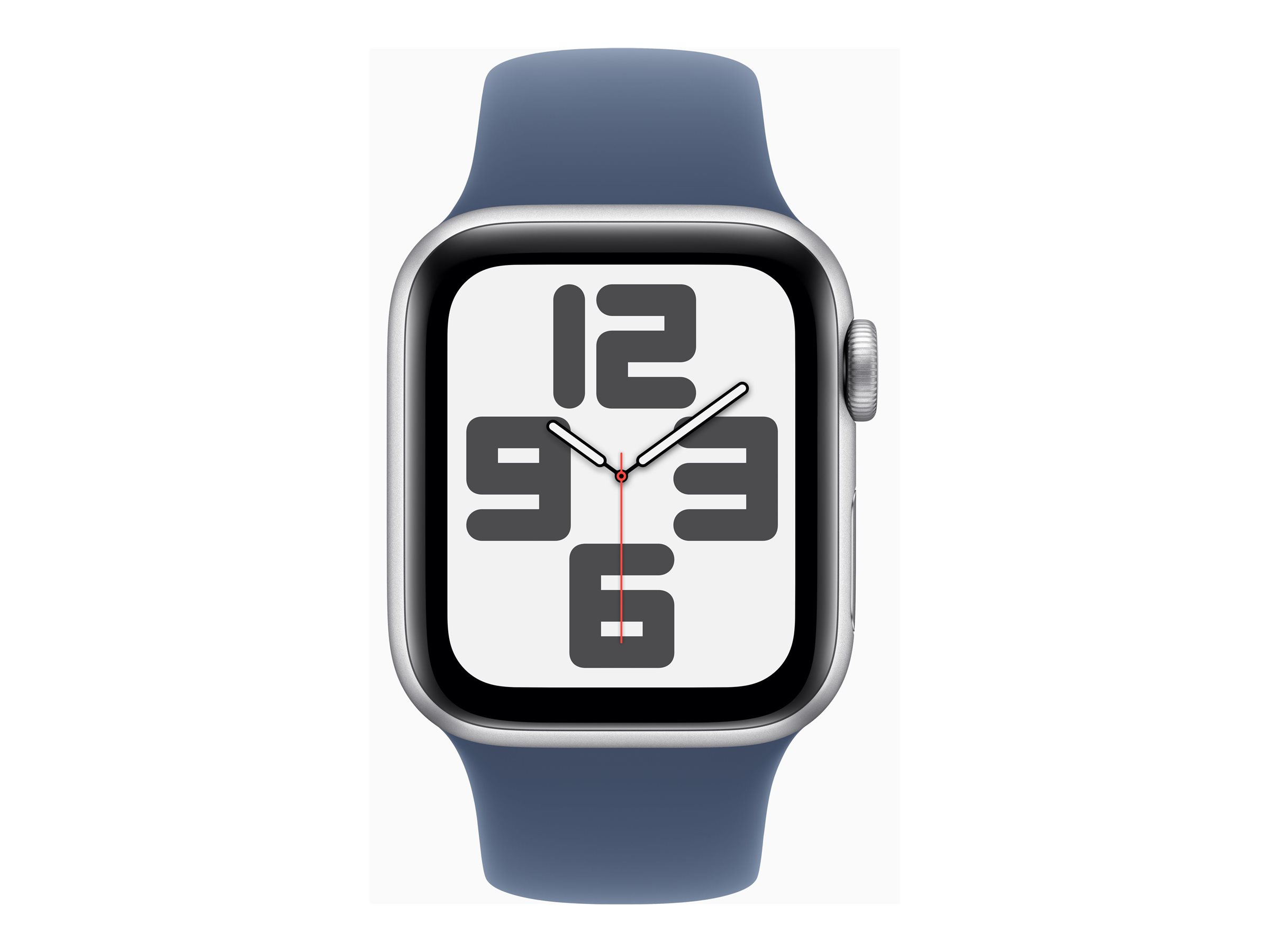 Apple Watch SE (GPS + Cellular) - 2e génération - 40 mm - aluminium argenté - montre intelligente avec bande sport - fluoroélastomère - denim - taille du bracelet : M/L - 32 Go - LTE, Wi-Fi 4, Bluetooth - 4G - 27.8 g - MXGG3QF/A - Montres intelligentes