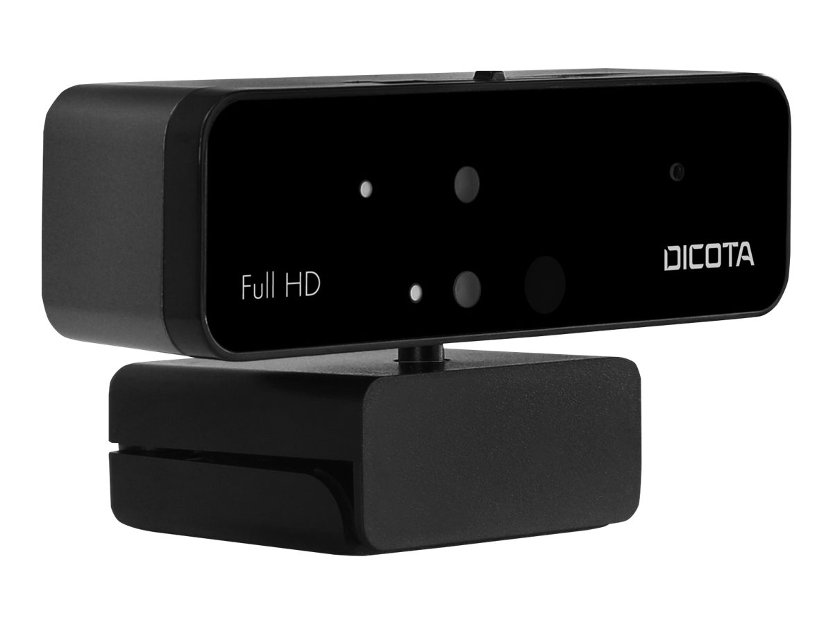 DICOTA Webcam PRO Face Recognition - Webcam - couleur - 1920 x 1080 - 1080p - audio - USB 2.0 - D31892 - Webcams