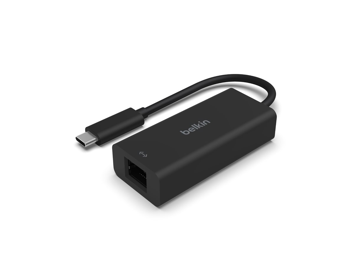 Belkin CONNECT - Adaptateur réseau - USB-C - Ethernet 10M/100M/1G/2,5 Gigabit - noir - INC012BTBK - Cartes réseau USB