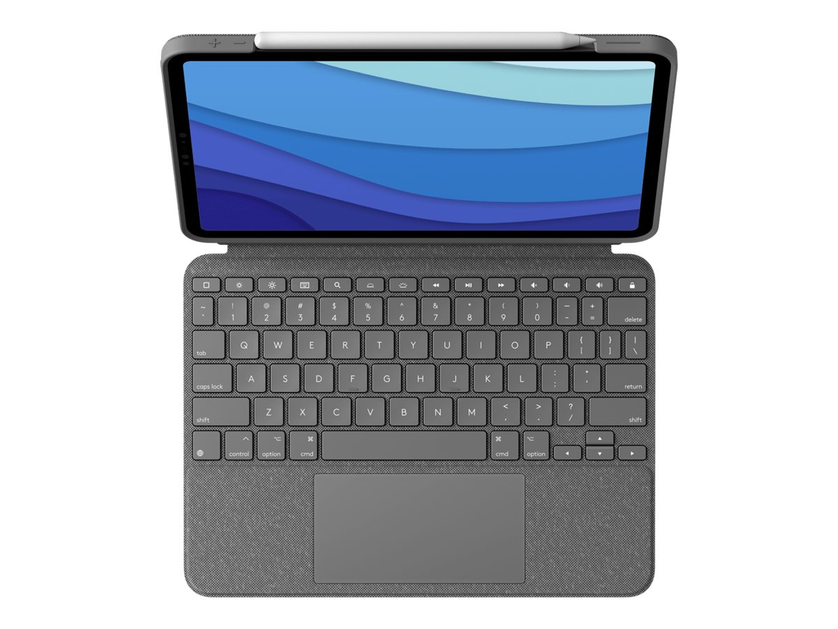 Logitech Combo Touch - Clavier et étui - avec trackpad - rétroéclairé - Apple Smart connector - QWERTZ - Allemand - gris oxford - pour Apple 12.9-inch iPad Pro (5ème génération) - 920-010208 - Claviers