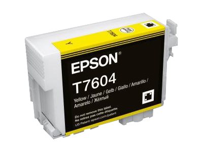 Epson T7604 - 26 ml - jaune - original - blister - cartouche d'encre - pour SureColor P600, SC-P600 - C13T76044010 - Cartouches d'imprimante