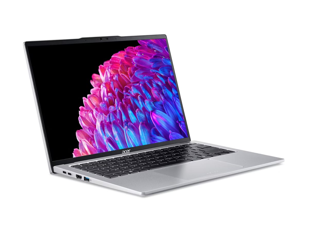 Acer Swift Go 14 SFG14-73 - Conception de charnière à 180 degrés - Intel Core Ultra 5 - 125U / jusqu'à 4.3 GHz - Win 11 Home - Intel Graphics - 16 Go RAM - 512 Go SSD NVMe - 14" OLED 2880 x 1800 (WQXGA+) @ 90 Hz - Wi-Fi 6E, Bluetooth - Argent pur - clavier : Français - NX.KWMEF.001 - Ordinateurs portables