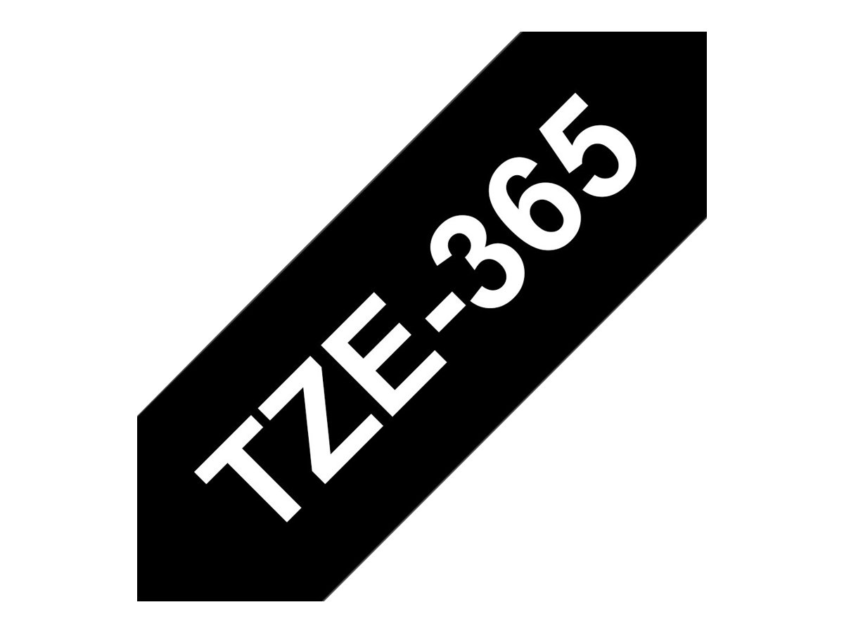 Brother TZe-365 - Blanc sur noir - Rouleau (3,6 cm x 8 m) 1 cassette(s) ruban laminé - pour P-Touch PT-3600, 530, 9200, 9400, 9500, 9600, 9700, 9800, P900, P950; P-Touch R RL-700 - TZE365 - Papier pour rouleau