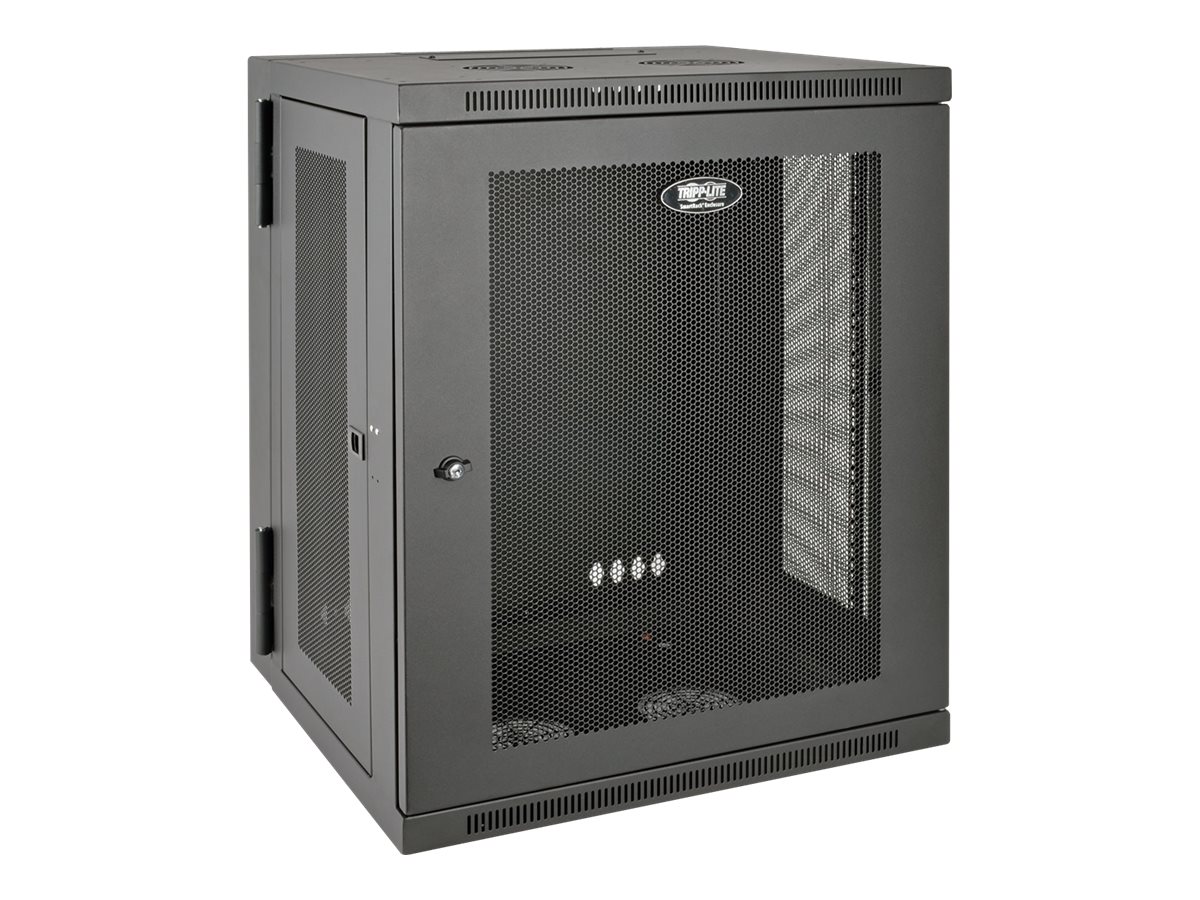 Tripp Lite 15U Wall Mount Rack Enclosure Server Cabinet Hinged Wallmount - Rack armoire - montable sur mur - noir - 15U - 19" - SRW15US - Accessoires pour serveur