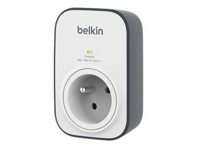 Belkin - Protection contre les surtensions - CA 230 V - 3680 Watt - connecteurs de sortie : 1 - France - BSV102CA - Parasurtenseurs et PDU