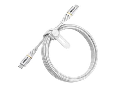 OtterBox Premium - Câble USB - 24 pin USB-C (M) pour 24 pin USB-C (M) - USB 2.0 - 3 A - 2 m - Prise en charge de Power Delivery - ciel nuageux blanc - 78-52681 - Câbles USB