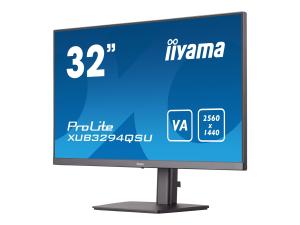 iiyama ProLite XUB3294QSU-B1 - Écran LED - 31.5" - 2560 x 1440 WQHD @ 75 Hz - VA - 250 cd/m² - 3000:1 - 4 ms - HDMI, DisplayPort - haut-parleurs - noir mat - XUB3294QSU-B1 - Écrans d'ordinateur