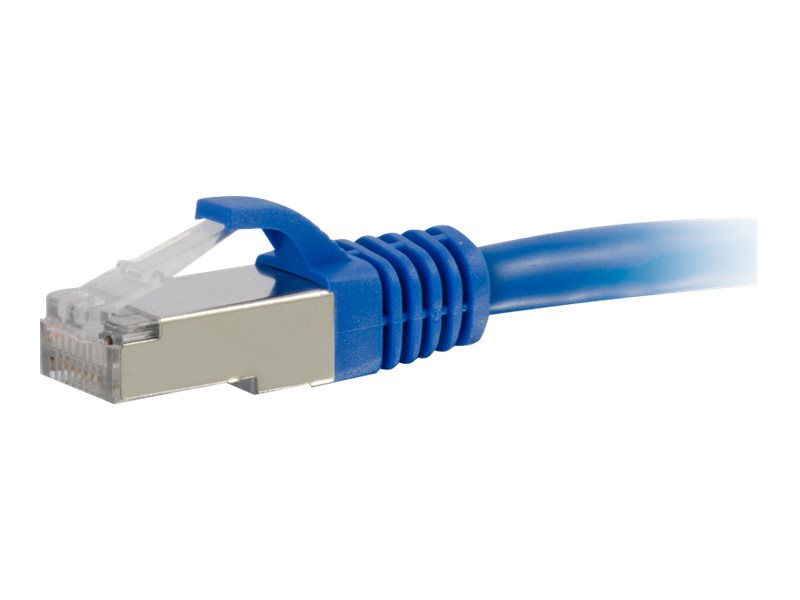 C2G Cat5e Booted Shielded (STP) Network Patch Cable - Cordon de raccordement - RJ-45 (M) pour RJ-45 (M) - 1 m - STP - CAT 5e - moulé - bleu - 83770 - Câbles de raccordement