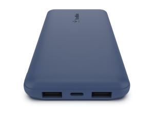 Belkin BOOST CHARGE - Banque d'alimentation - 10000 mAh - 18 Watt - 3 connecteurs de sortie (24 pin USB-C, 2 x USB) - bleu - BPB011BTBL - Adaptateurs électriques et chargeurs