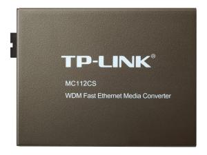 TP-Link MC112CS - Convertisseur de média à fibre optique - 100Mb LAN - 10Base-T, 100Base-FX, 100Base-TX - RJ-45 / mode unique SC - jusqu'à 20 km - 1 310 (émission)/1 550 (réception) nm - MC112CS - Transmetteurs optiques