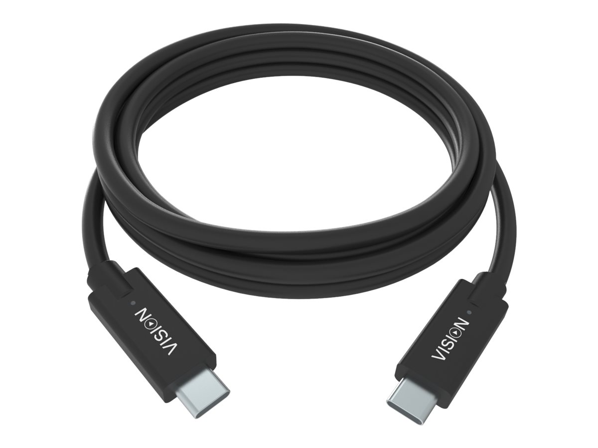 Vision - Câble USB - 24 pin USB-C (M) pour 24 pin USB-C (M) - Thunderbolt 3 / USB 3.0 / USB 3.1 Gen 1 - 3 A - 2 m - noir - TC 2MUSBC/BL - Câbles USB