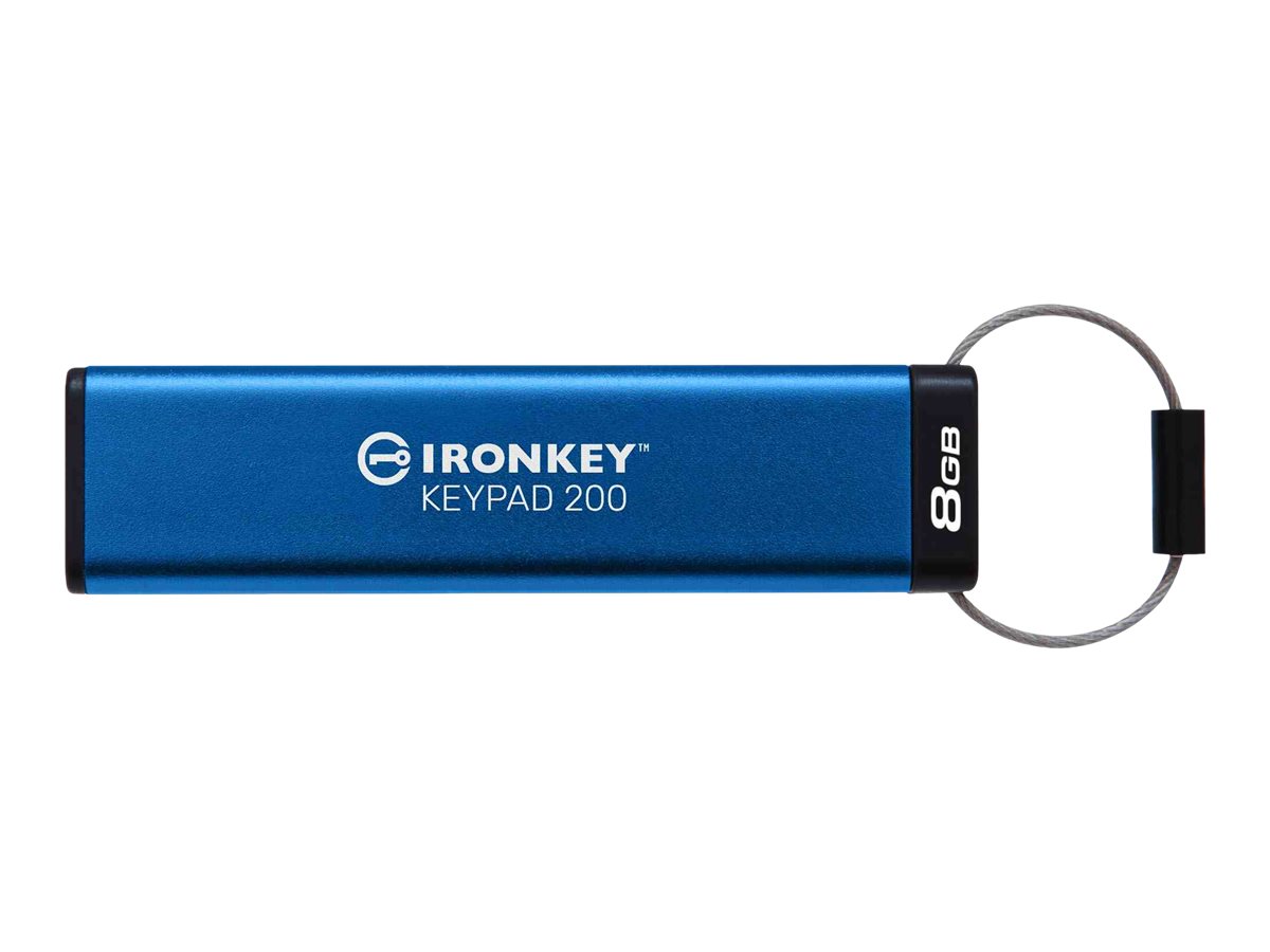 Kingston IronKey Keypad 200 - Clé USB - chiffré - 8 Go - USB 3.2 Gen 1 - IKKP200/8GB - Lecteurs flash