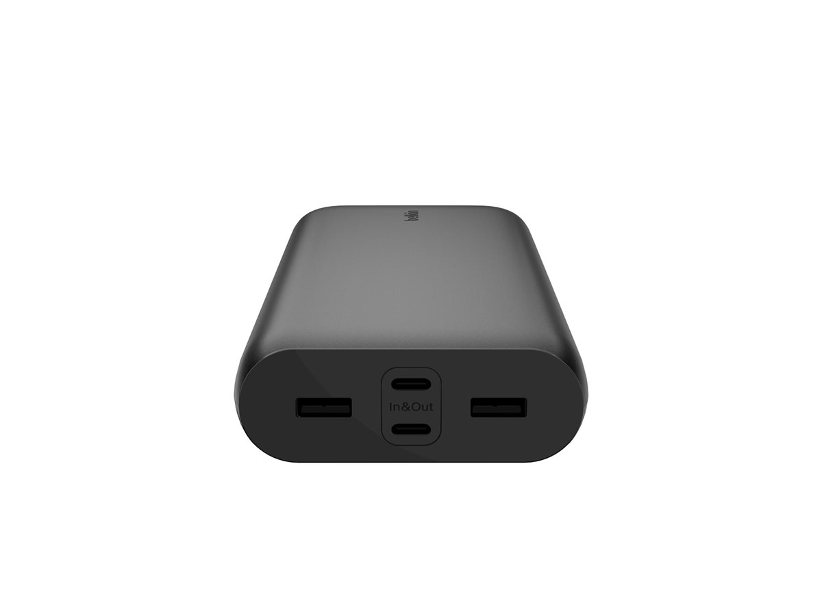 Belkin BOOST CHARGE - Banque d'alimentation - 26000 mAh - 32 Watt - PD, Fast Charge - 4 connecteurs de sortie (24 pin USB-C, USB) - sur le câble : USB-C - BPB016BTBK - Batteries et adaptateurs d'alimentation pour téléphone cellulaire