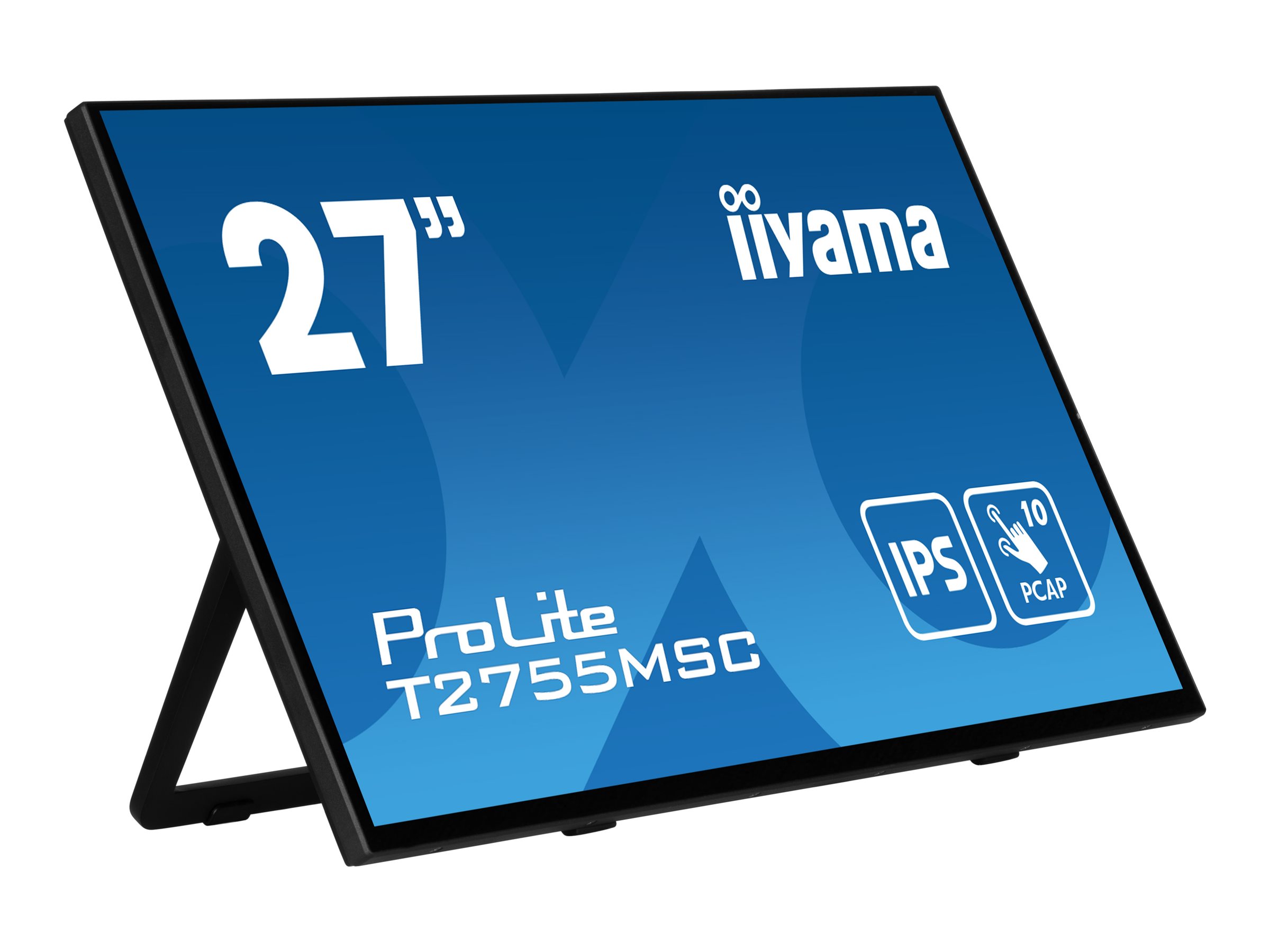 iiyama ProLite T2755MSC-B1 - Écran LED - 27" - écran tactile - 1920 x 1080 Full HD (1080p) @ 60 Hz - IPS - 400 cd/m² - 1000:1 - 5 ms - HDMI, DisplayPort - haut-parleurs - noir, mat - T2755MSC-B1 - Écrans d'ordinateur