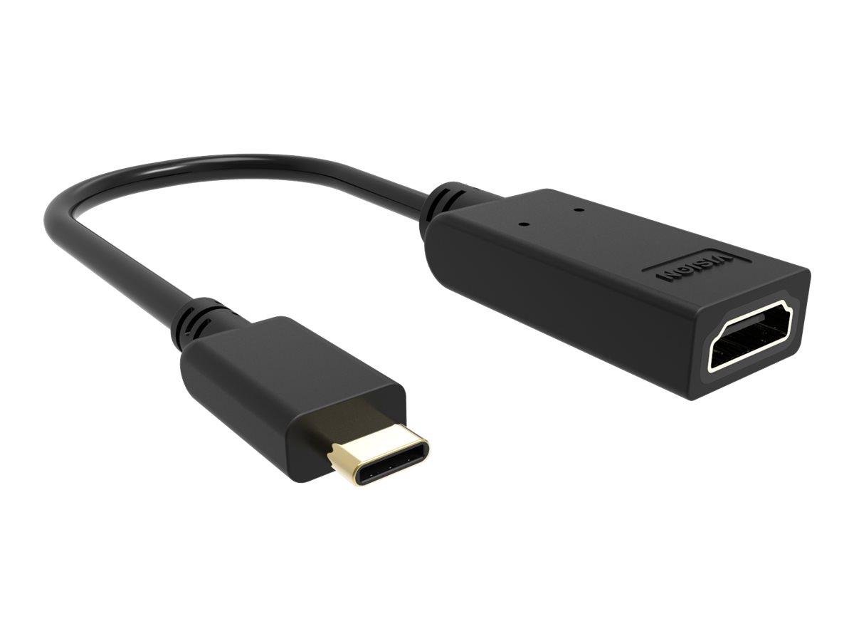 VISION - Adaptateur vidéo - 24 pin USB-C mâle pour HDMI femelle - noir - support 4K - TC-USBCHDMI/BL - Câbles HDMI