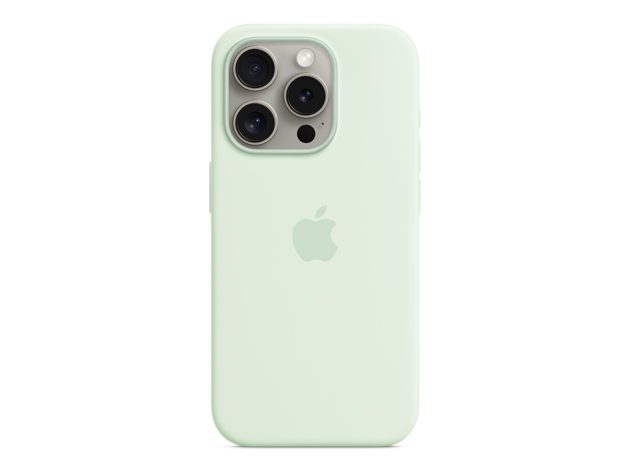 Apple - Coque de protection pour téléphone portable - compatibilité avec MagSafe - silicone - menthe douce - pour iPhone 15 Pro - MWNL3ZM/A - Coques et étuis pour téléphone portable