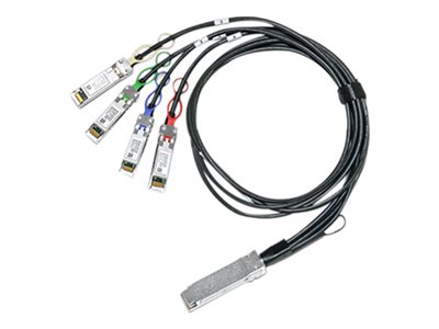 NVIDIA - Câble d'attache directe 40GBase - QSFP pour SFP+ - 3 m - passif, hybride - 980-9I64Y-00B003 - Câbles réseau spéciaux